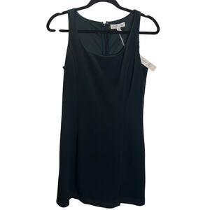 NWT She + Sky Dark Green Sleeveless Shift Dress Size Small Back Zip Career
